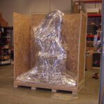 Stabilized humidity-controlled mylar bags and moisture absorbing desiccant used for the machinery crating