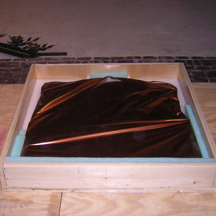 Bronze altar screenfully wrapped in Corrosion Intercept